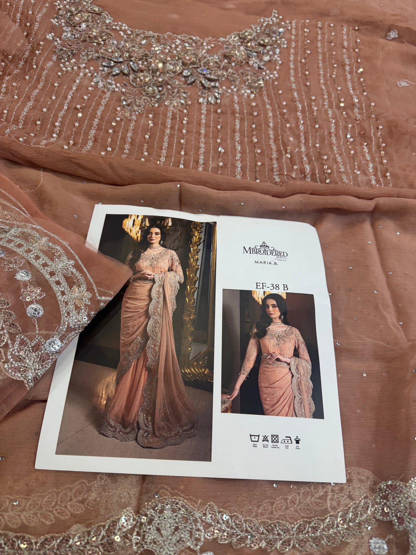 Pink peach saree