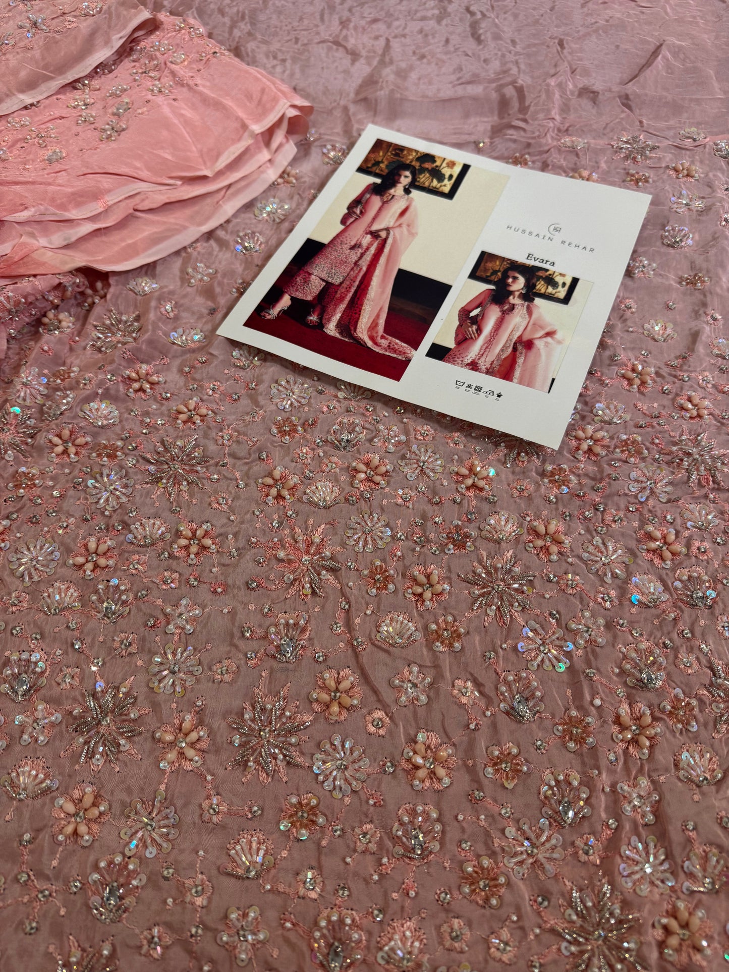 Hussain Rehar pink wedding edition dress