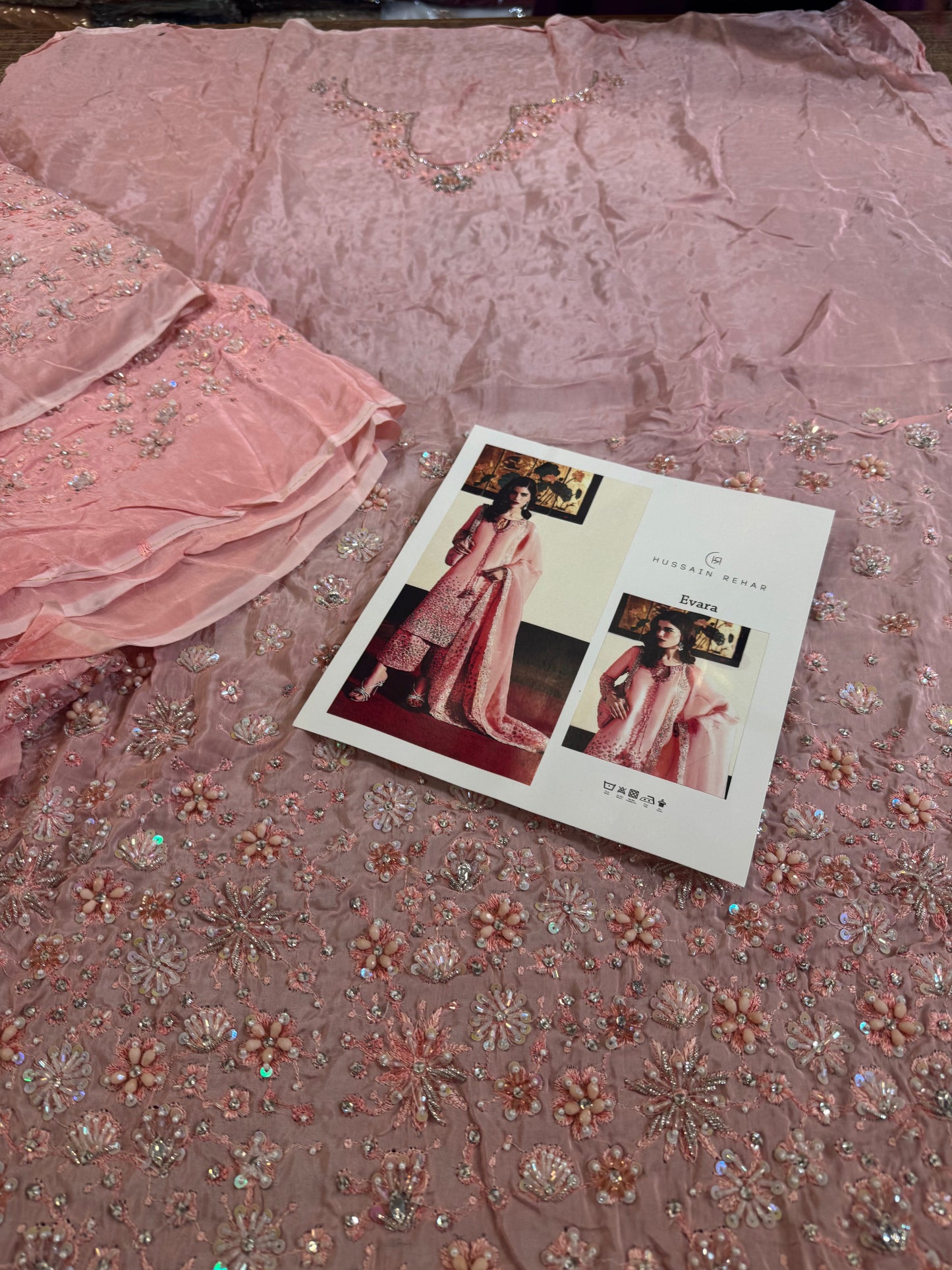 Hussain Rehar pink wedding edition dress
