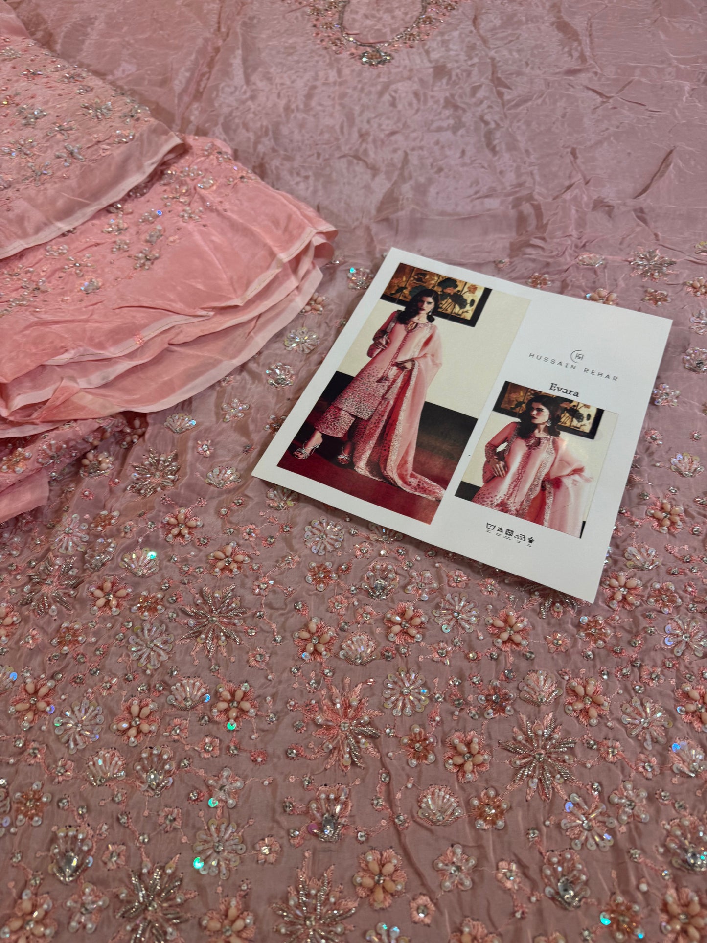 Hussain Rehar pink wedding edition dress