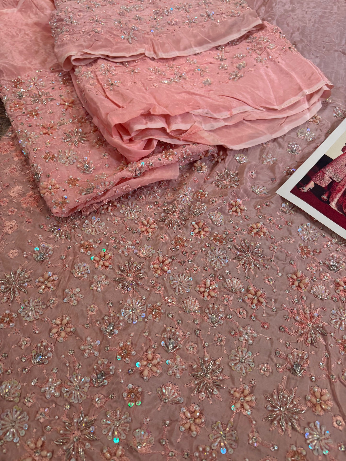 Hussain Rehar pink wedding edition dress