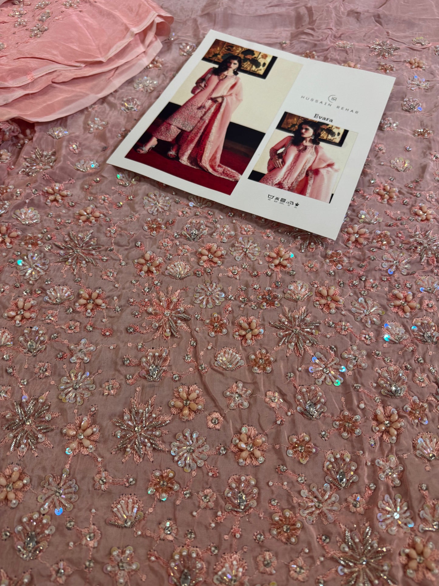 Hussain Rehar pink wedding edition dress