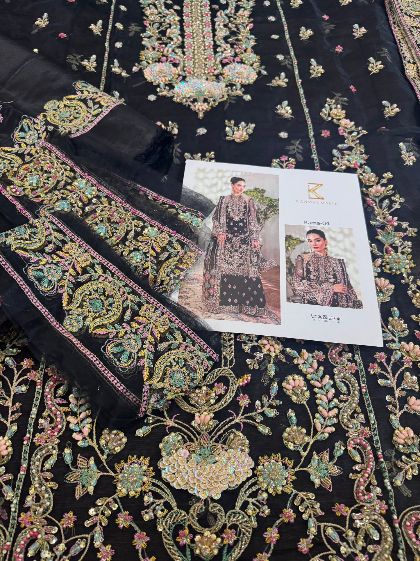 Kanwal Malik black chiffon wedding edition