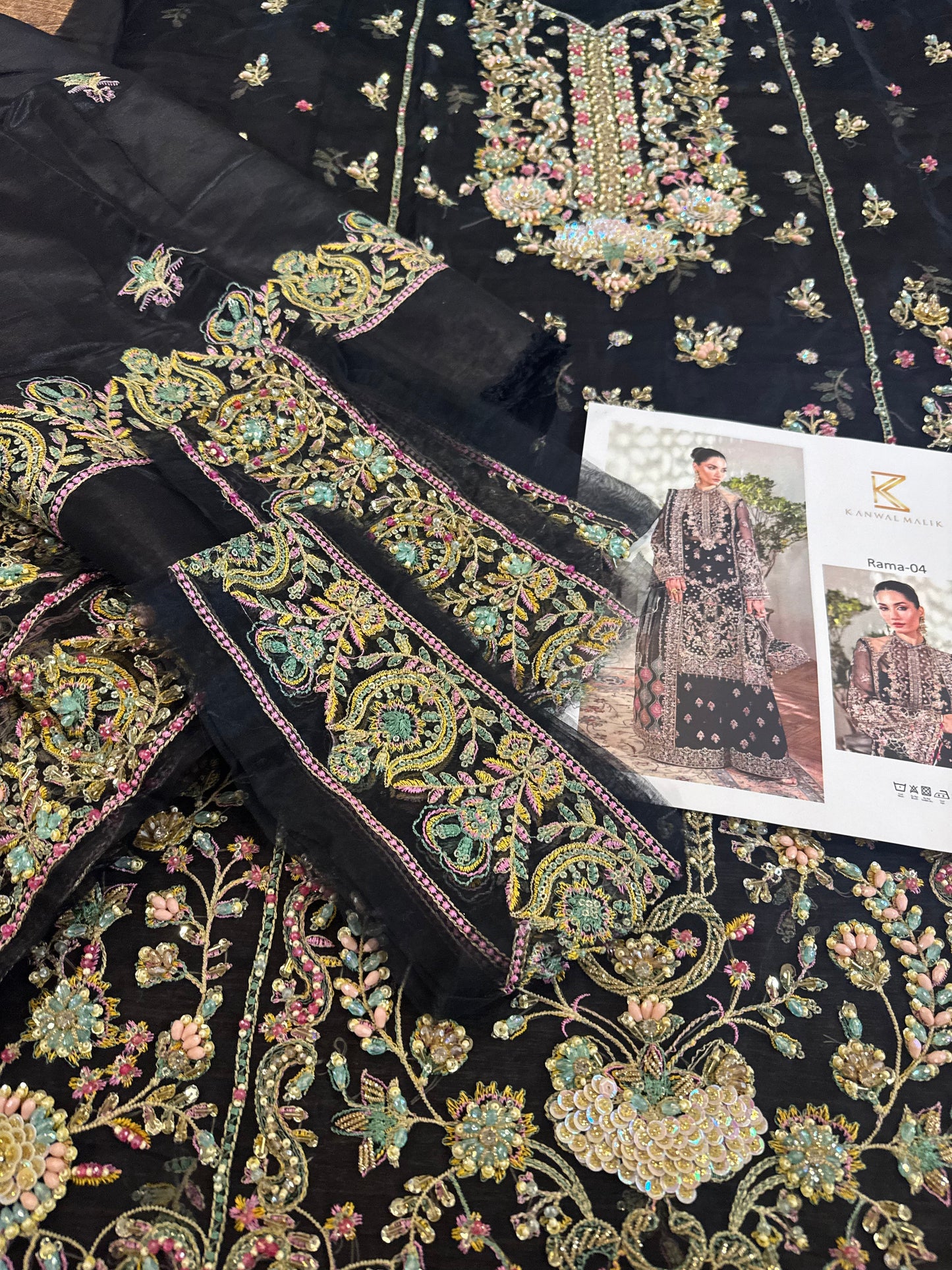 Kanwal Malik black chiffon wedding edition