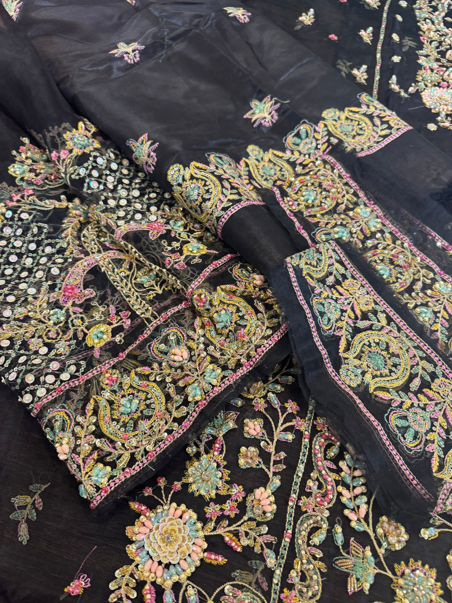 Kanwal Malik black chiffon wedding edition