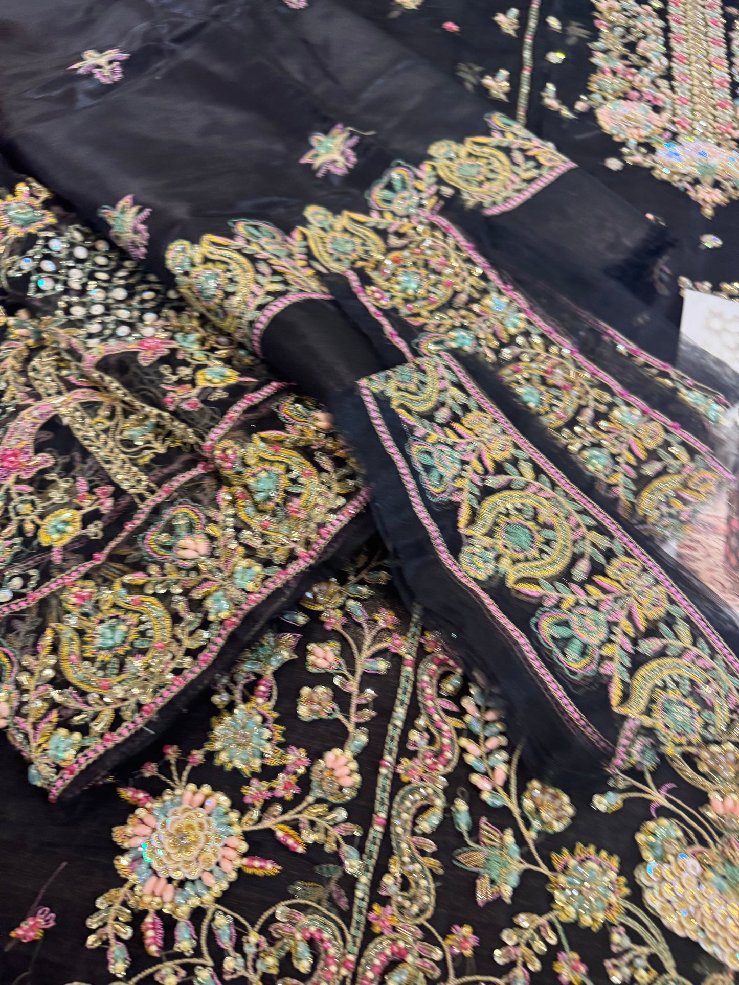 Kanwal Malik black chiffon wedding edition