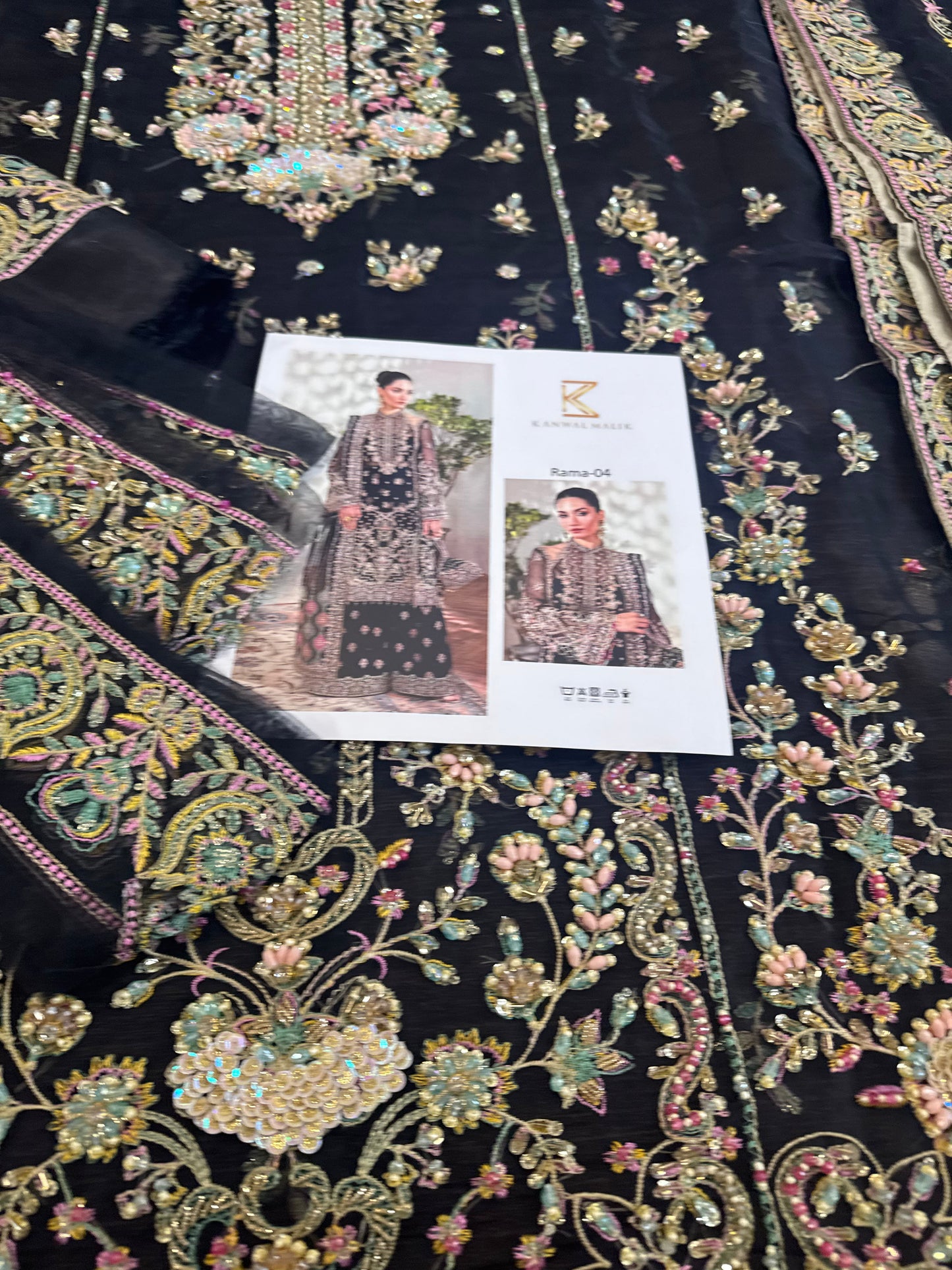 Kanwal Malik black chiffon wedding edition