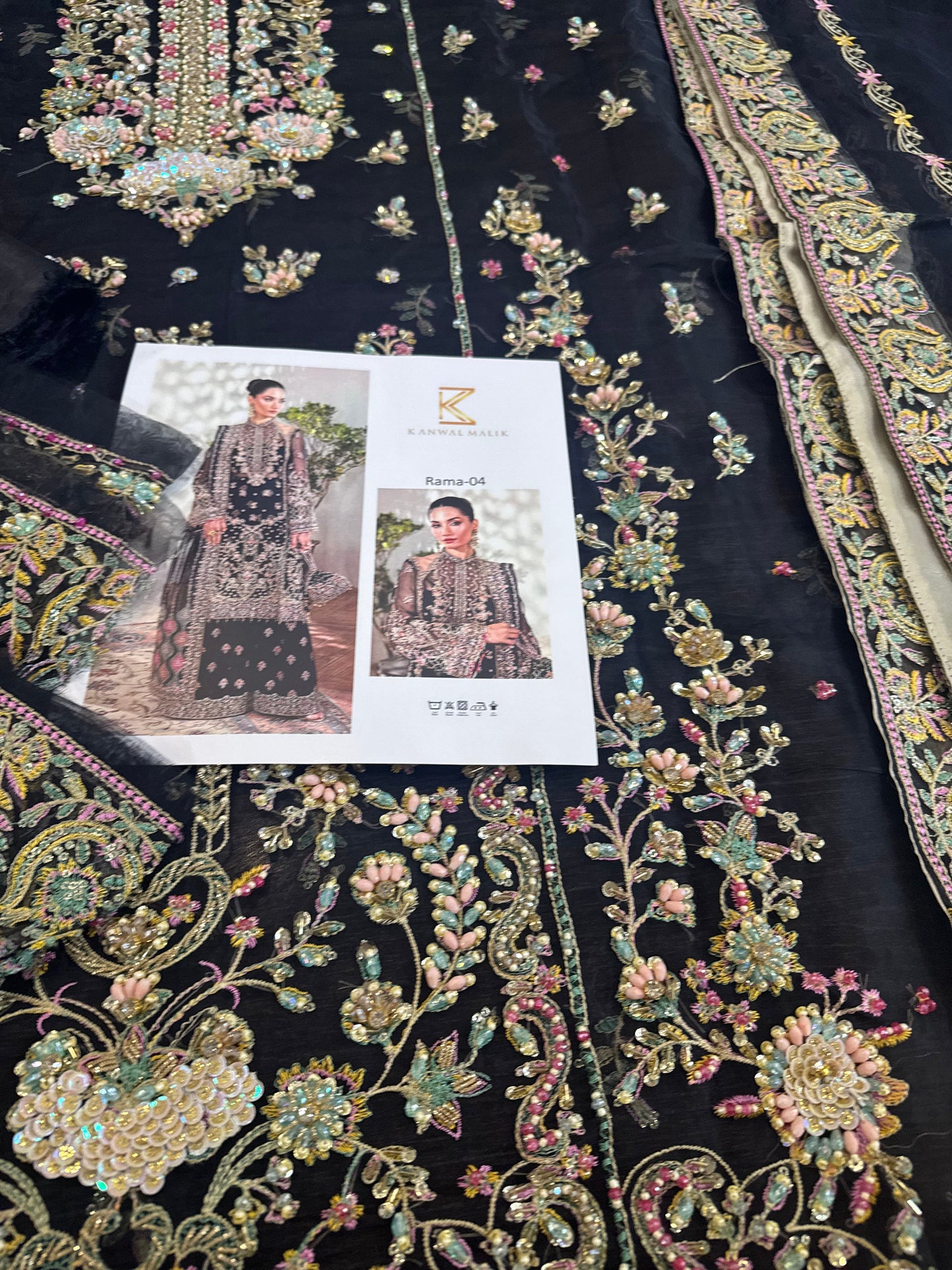 Kanwal Malik black chiffon wedding edition