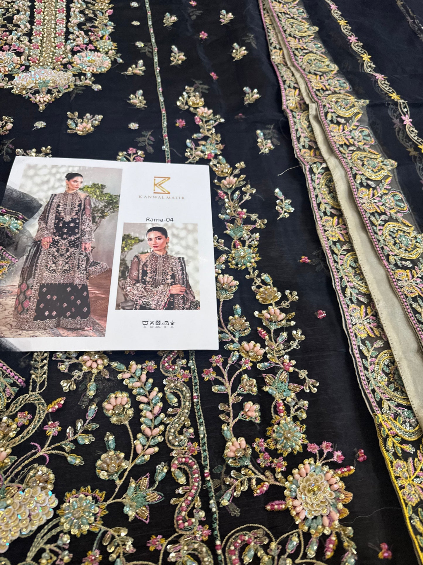 Kanwal Malik black chiffon wedding edition
