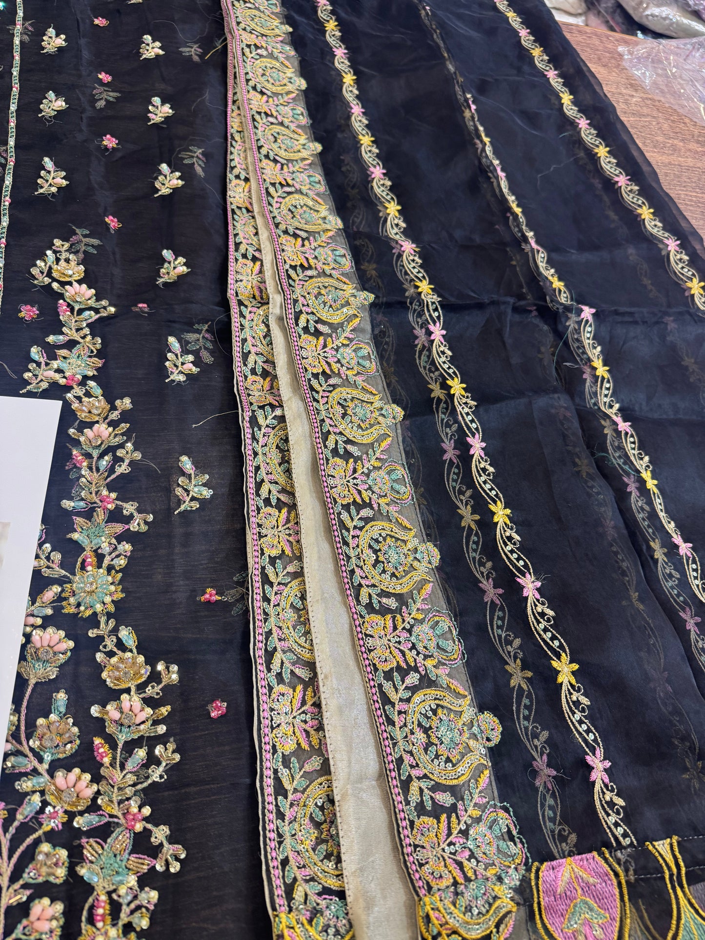 Kanwal Malik black chiffon wedding edition