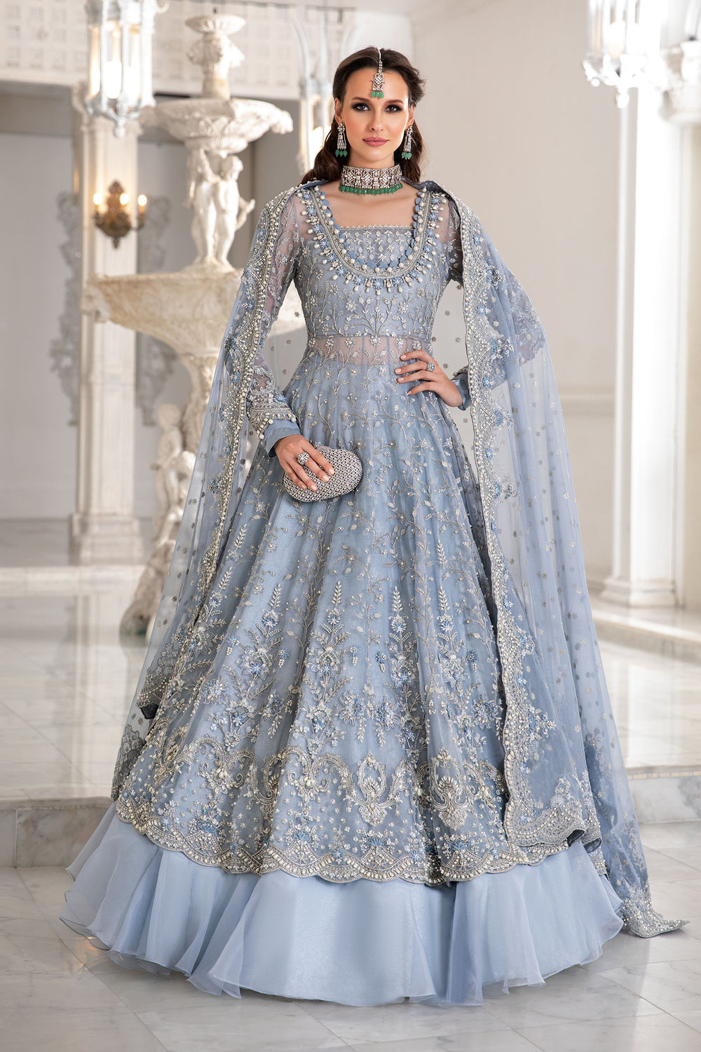 Blue Net Organza