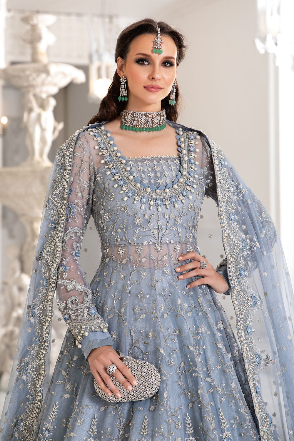 Blue Net Organza