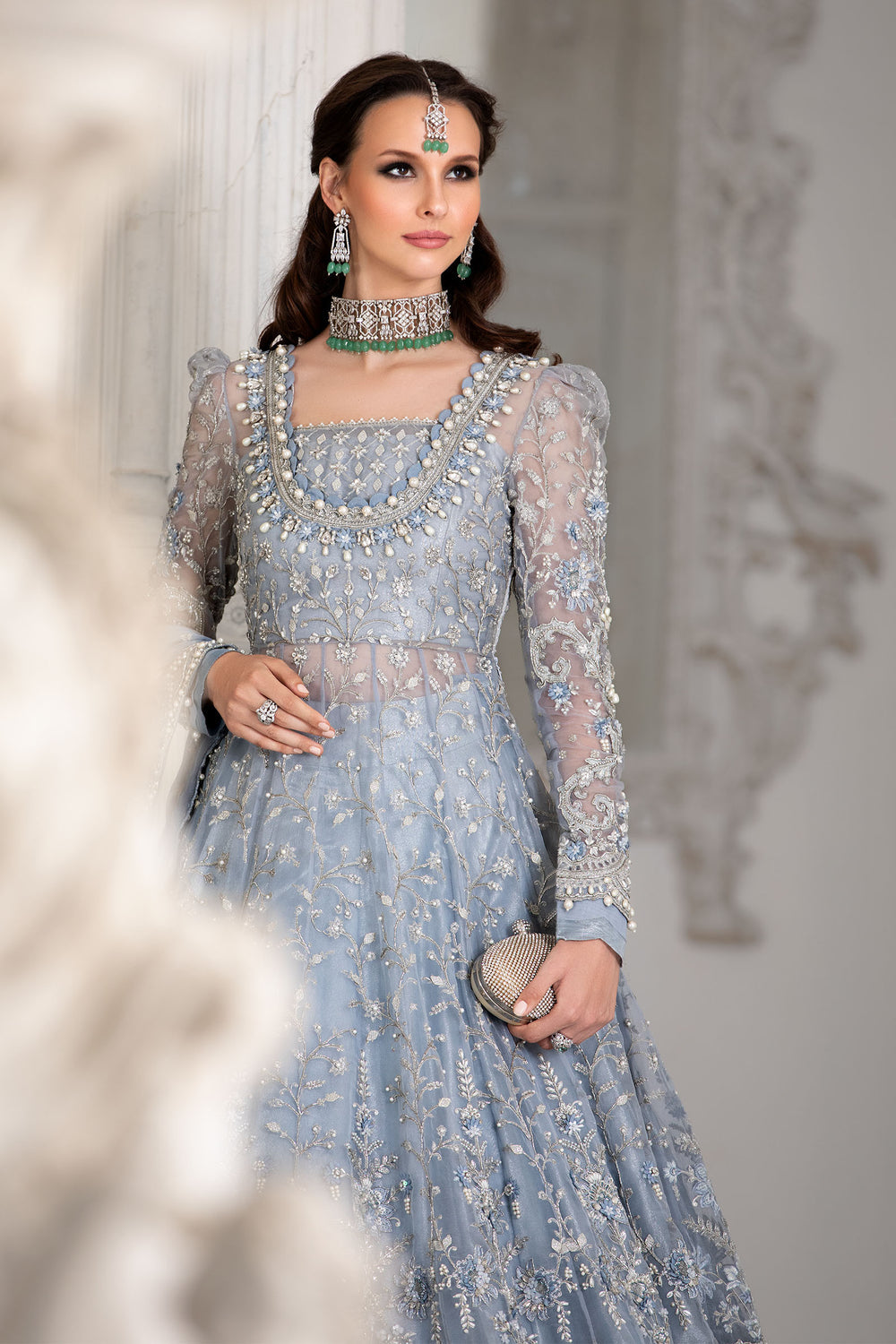 Blue Net Organza