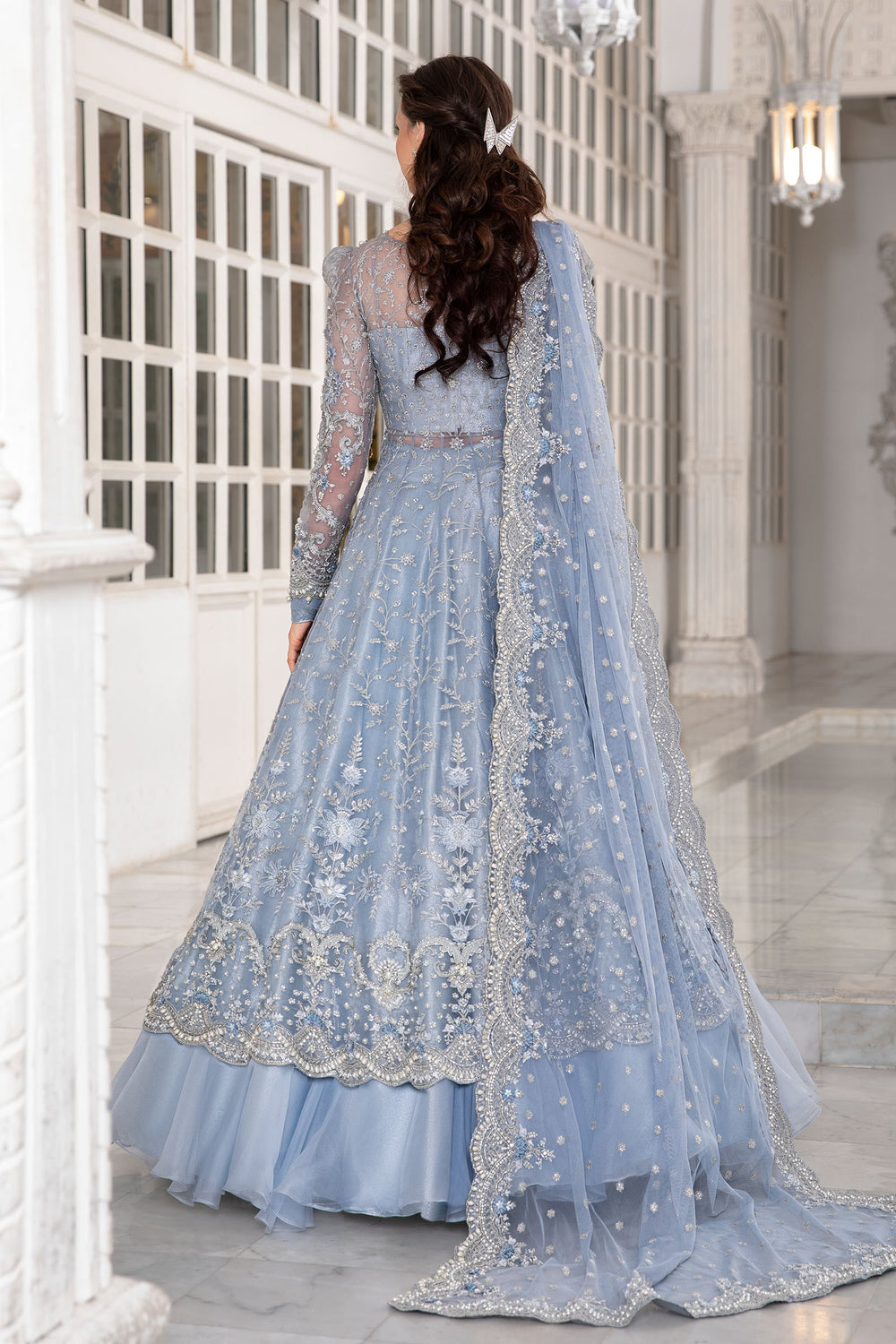 Blue Net Organza
