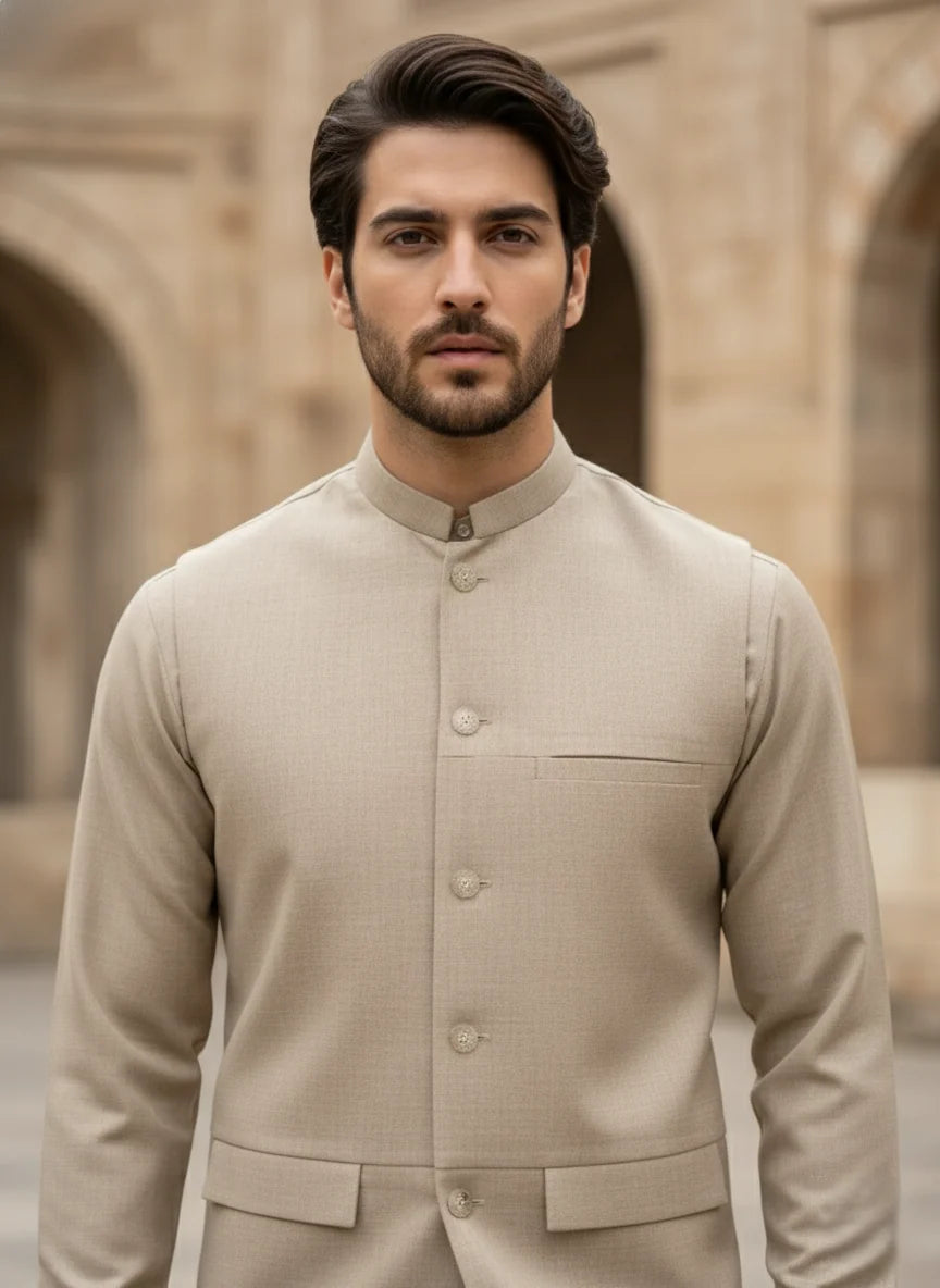 (3 PIECE) - SAHARA BEIGE PRESTIGE SUIT