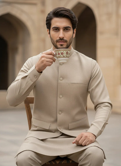 (3 PIECE) - SAHARA BEIGE PRESTIGE SUIT