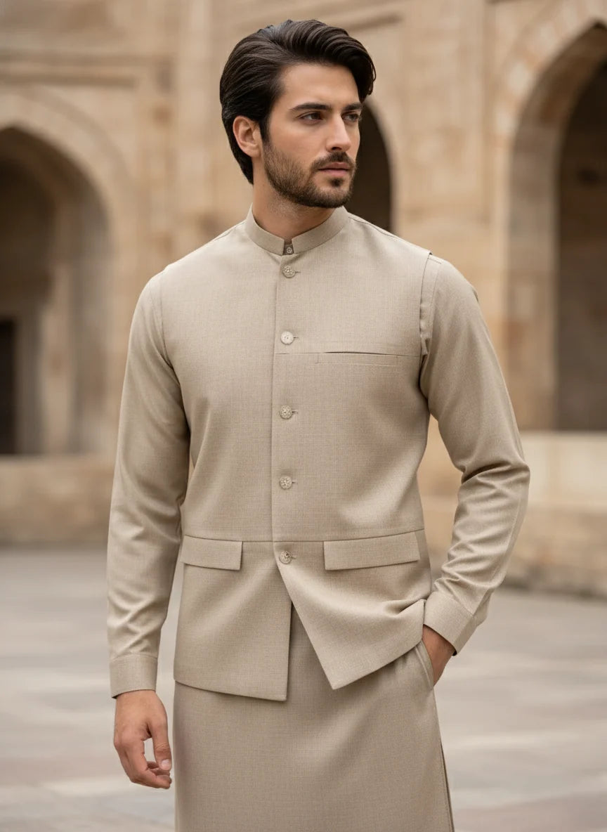 (3 PIECE) - SAHARA BEIGE PRESTIGE SUIT