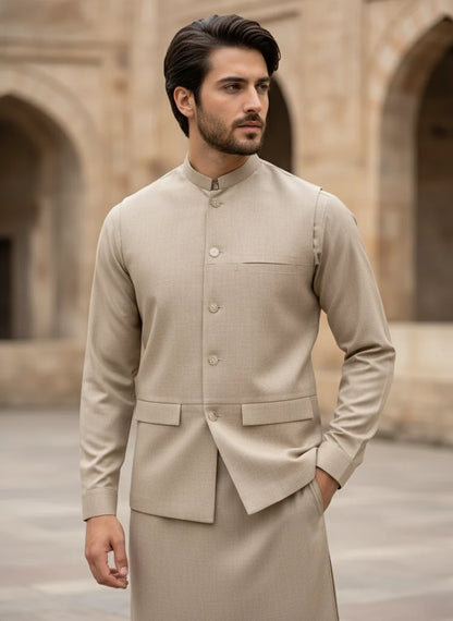 (3 PIECE) - SAHARA BEIGE PRESTIGE SUIT