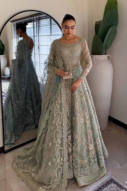 Faiza Saqlain mint wedding edition chiffon