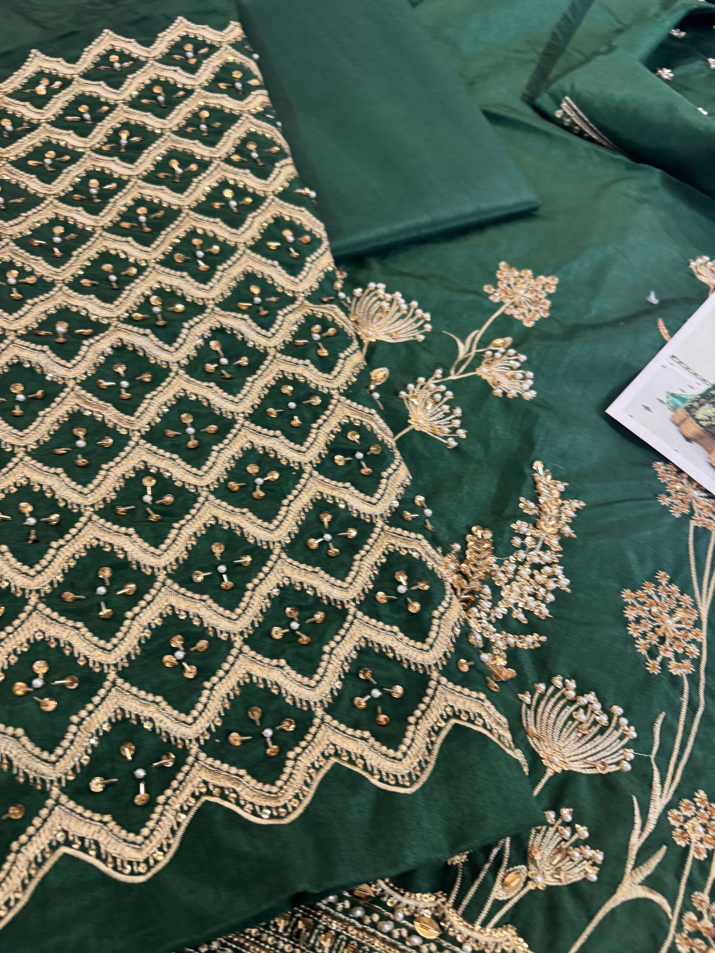 Erum khan green edition bridal chiffon