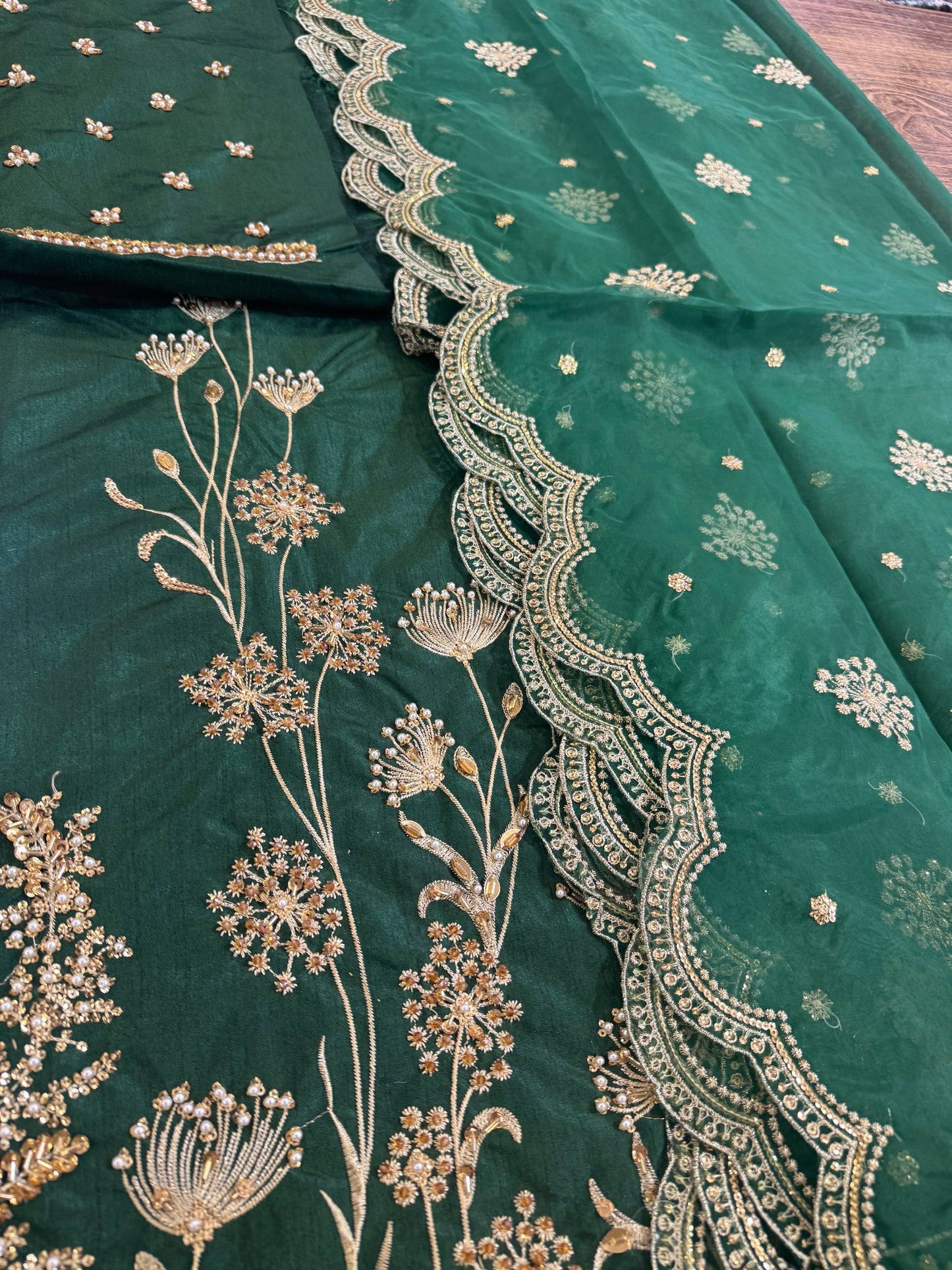 Erum khan green edition bridal chiffon