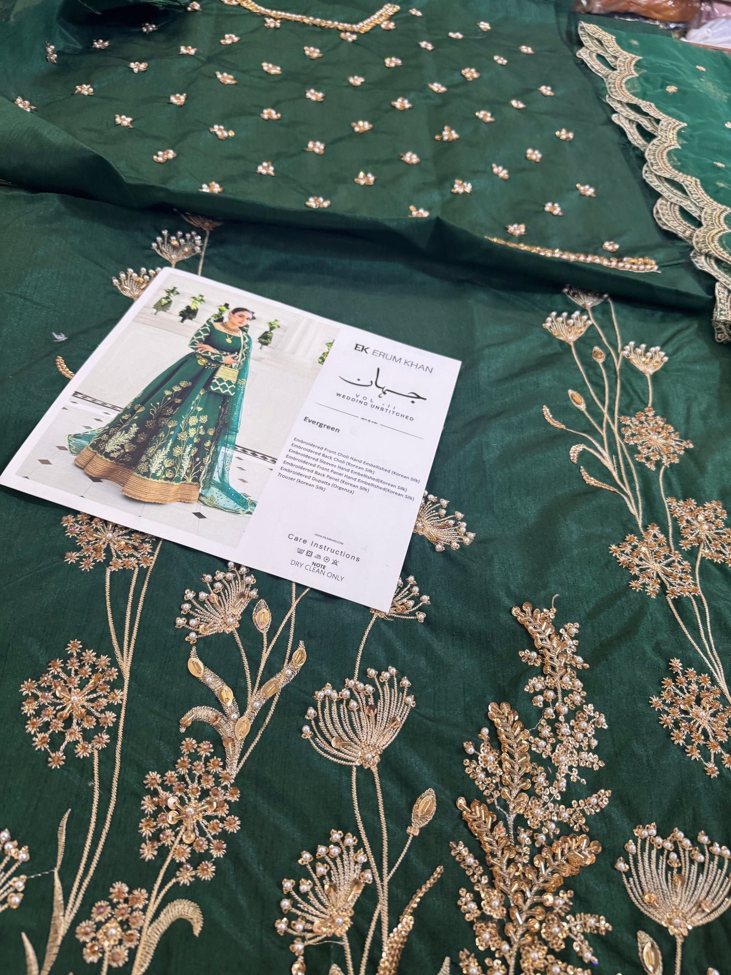 Erum khan green edition bridal chiffon