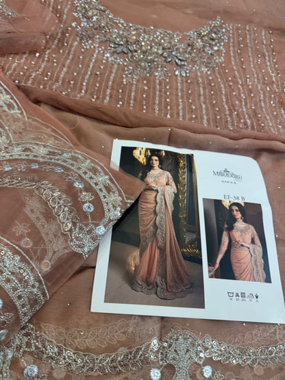 Pink peach saree
