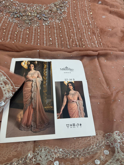 Pink peach saree