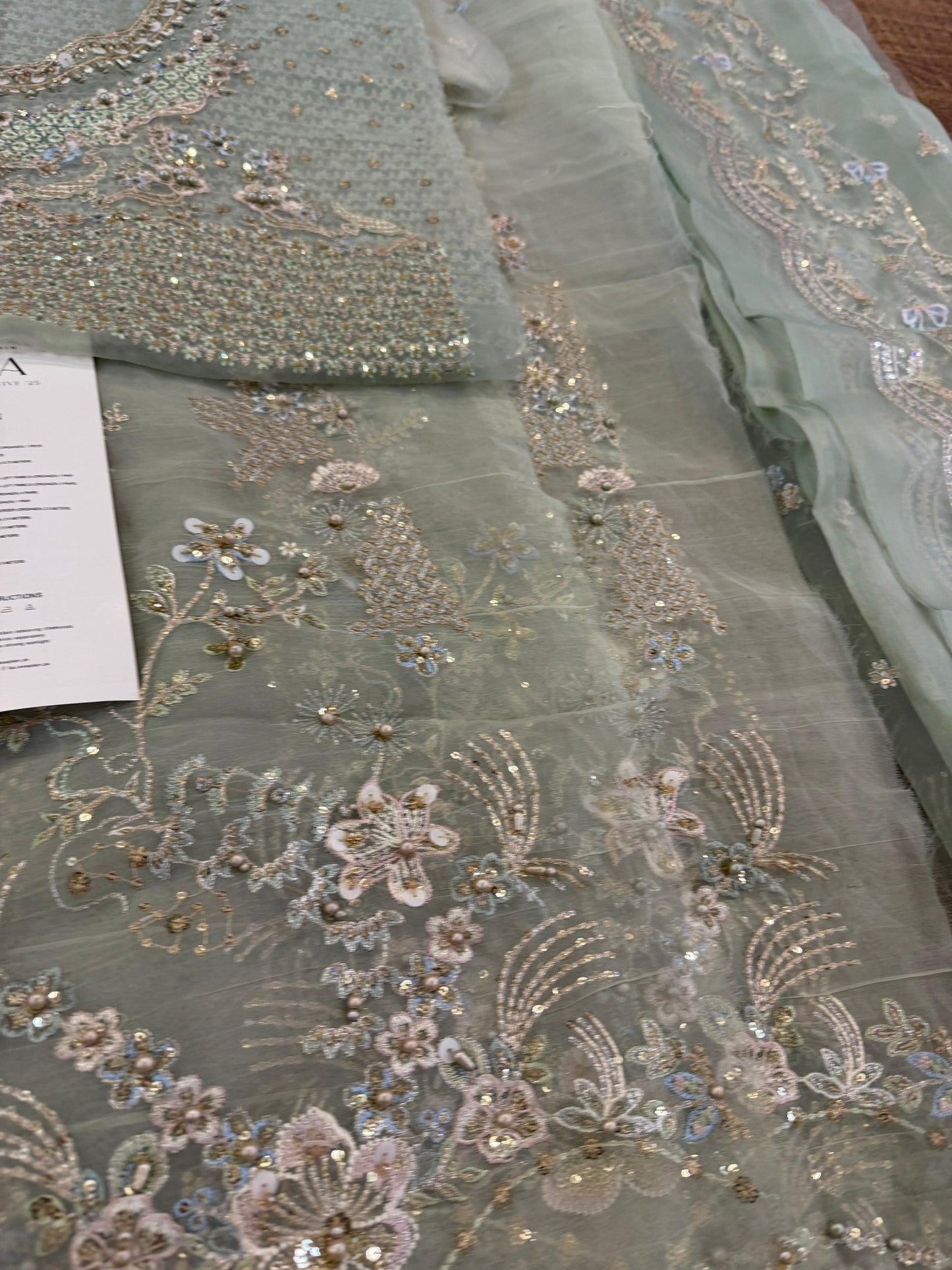 Faiza Saqlain mint wedding edition chiffon