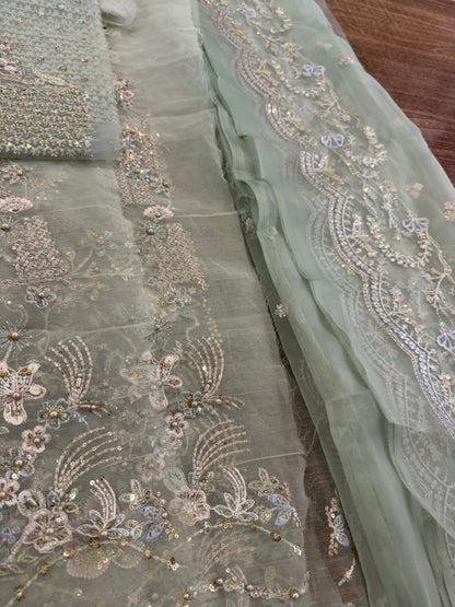 Faiza Saqlain mint wedding edition chiffon