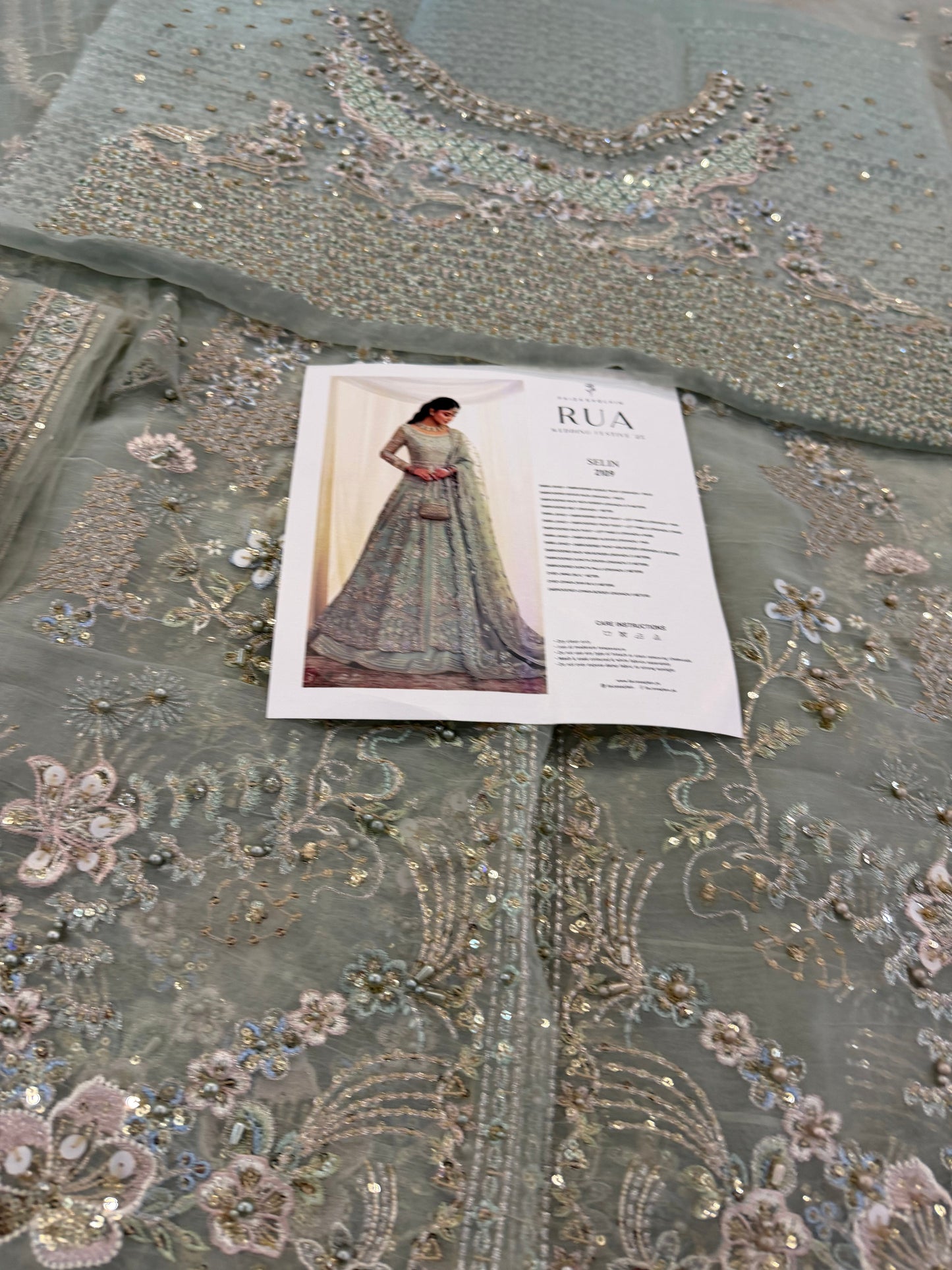 Faiza Saqlain mint wedding edition chiffon