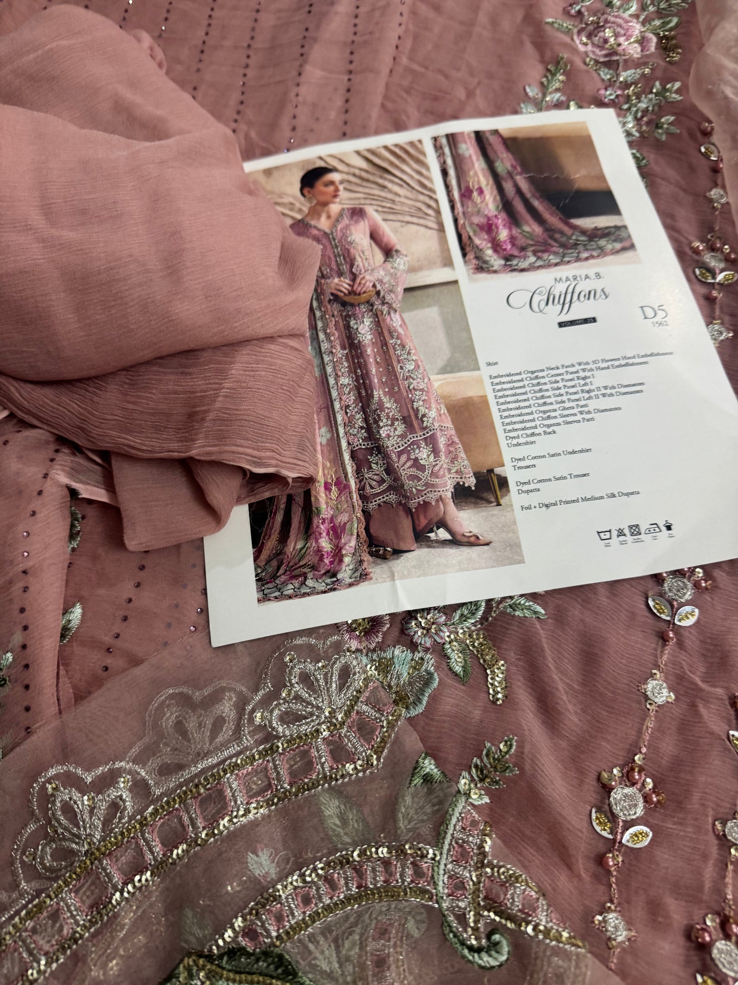 Maria B chiffon TeaPink