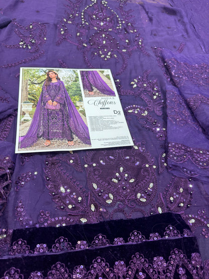 Maria b purple chiffon collection