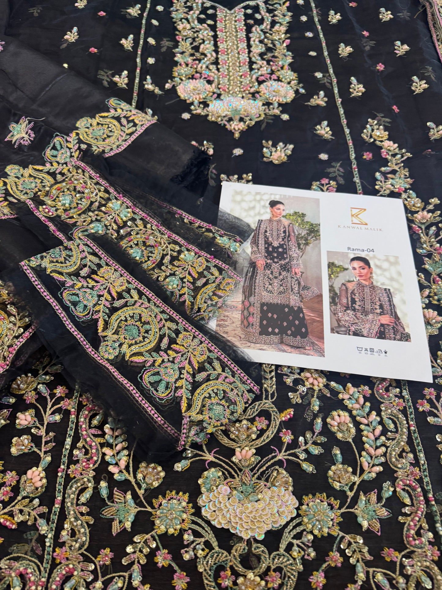 Kanwal Malik black chiffon wedding edition