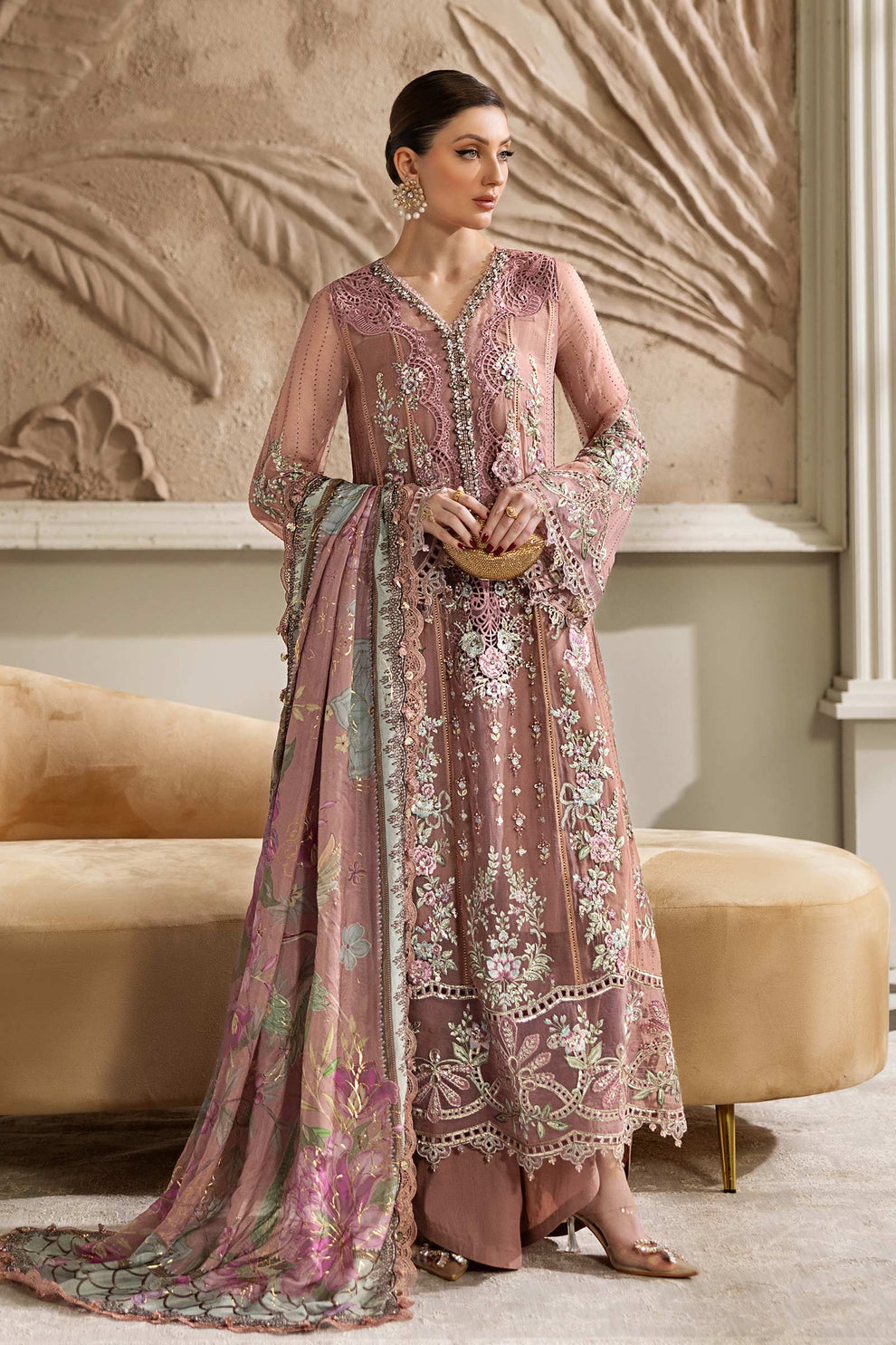 Maria B chiffon TeaPink