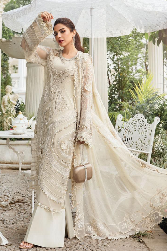 Maria b off white chiffon collection