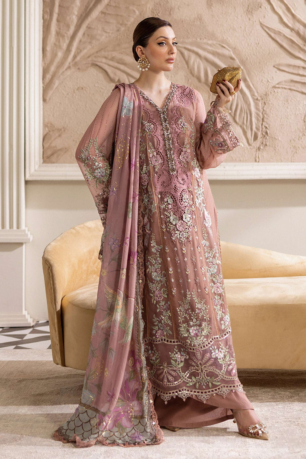 Maria B chiffon TeaPink